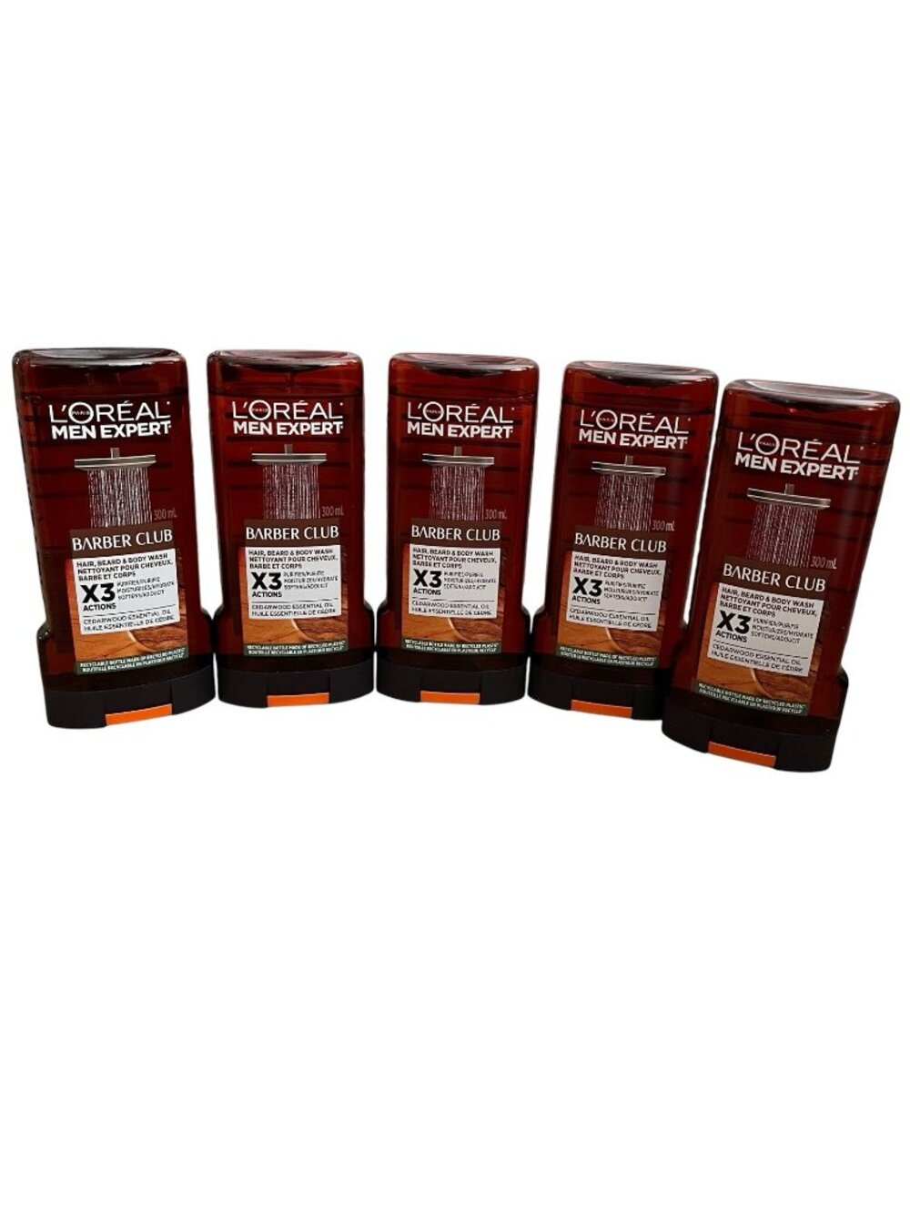 5x L'Oreal Men Expert Barber Club 3-in-1 Wash (Hair, Beard & Body) New
